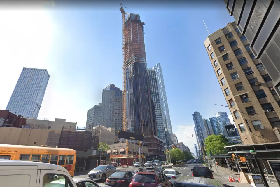 An image of the Brooklyn Tower under construction in Brooklyn.